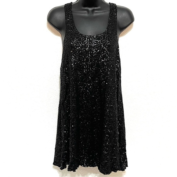 NWT Jovonna London Black Sequin Mini Dress Size M - Picture 1 of 16